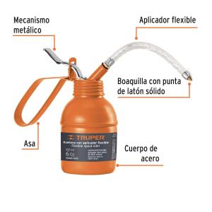 ACEITERA CON PICO FLEXIBLE TRUPER 180 ML. ACEF-180