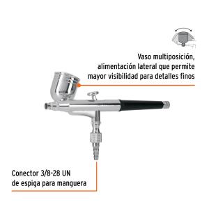 AEROGRAFO TRUPER DEPOSITO ARRIBA 8 ML. BOQ. 0.3 MM. AERO-30