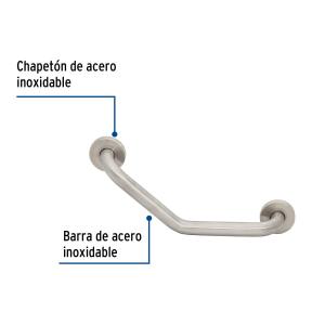 AGARRADERA PARA BAÑO CURVA FOSET 32 MM. Ø LARGO 40 CM.