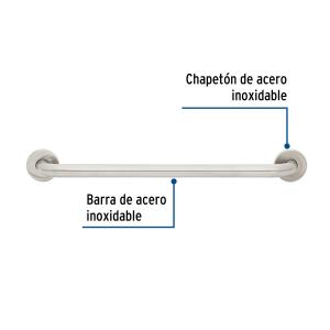 AGARRADERA PARA BAÑO RECTA FOSET 32 MM. Ø LARGO 60 CM.