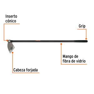 AZADA TRUPER ACERO FORJADO CABO FIBRA DE VIDRIO 216 X 219 MM