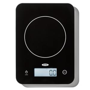 BALANZA DE COCINA OXO DIGITAL EN CRISTAL NEGRO HASTA 5 KG.