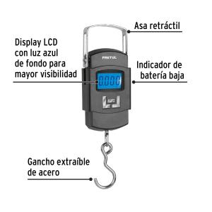 BALANZA DIGITAL COLGANTE PRETUL HASTA 50KG.