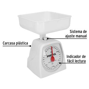 BALANZA PRETUL PLASTICA CON BANDEJA HASTA 3 KG.
