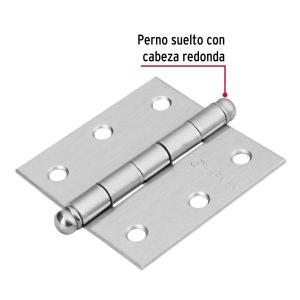 BISAGRA DE ACERO HERMEX NIQUELADO CON RULEMAN DE 2.1/2