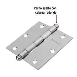 BISAGRA DE ACERO HERMEX NIQUELADO CON RULEMAN DE 3.1/2