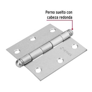 BISAGRA DE ACERO HERMEX NIQUELADO CON RULEMAN DE 3