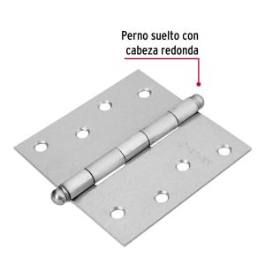 BISAGRA DE ACERO HERMEX NIQUELADO CON RULEMAN DE 4