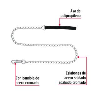 CADENA DE PERRO FIERO ESLABON SOLDADO 3.5 MM. 1.20 MT.