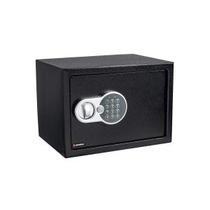 CAJA FUERTE HERMEX NEGRA DIGITAL Y LLAVE 25 X 35 X 25 CM.
