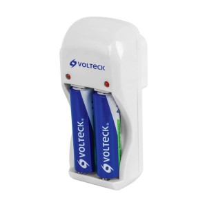 CARGADOR DE PILAS VOLTECK AA/AAA Y 9 V. INCLUYE 2 PILAS AA