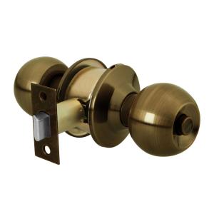 CERRADURA DE POMO HERMEX BASIC LLAVIN ESFERA BRONCE ANTIGUO