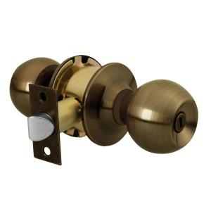 CERRADURA DE POMO HERMEX BASIC LLAVIN ESFERA BRONCE ANTIGUO