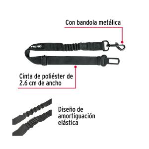 CORREA DE PERRO FIERO PARA CINTURON DE SEGURIDAD AUTO 90 CM.