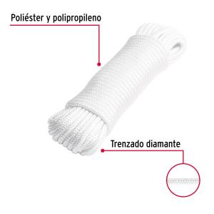 CUERDA FIERO DE POLIESTER BLANCA 4 MM. X 15 MT.