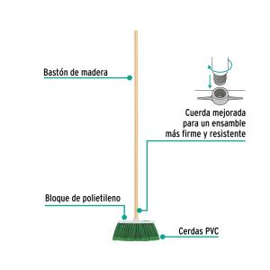 ESCOBA KLINTEK CON CABO MADERA 24.5 X 14 CM. ES-140C