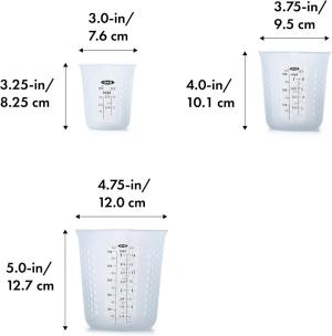 JARRA GRADUADA OXO DE SILICONA SET 3 UNIDADES APTA P/MICRO