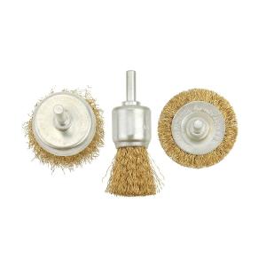 JUEGO CEPILLOS WOKIN ACERO BRONCEADO PARA TALADRO 3 PIEZAS