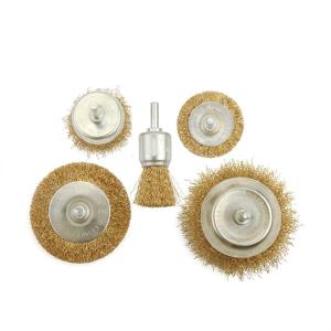 JUEGO CEPILLOS WOKIN ACERO BRONCEADO PARA TALADRO 5 PIEZAS