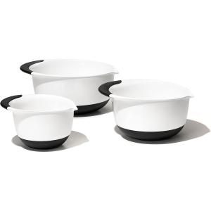 JUEGO DE BOWLS OXO 3 UN. PLASTICO BLANCO BASE DE GOMA C/PICO