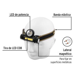 LINTERNA DE MINERO PRETUL RECARGABLE 180 LUMENS C/IMAN