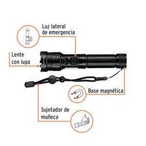 LINTERNA TRUPER ALUMINIO NEGRA RECARGABLE 400 LUM. LINAR-410