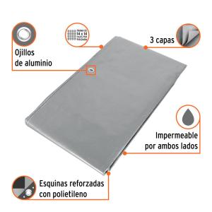 LONA TRUPER DE POLIETILENO GRIS 3 X 3 MT. (180 GR/MT2)
