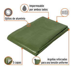 LONA TRUPER EXPERT VERDE OLIVA 4 X 6 MT. 240 GR. POR MT2