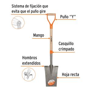 PALA TRUPER DE PUNTEAR MANGO MADERA ANILLA METAL