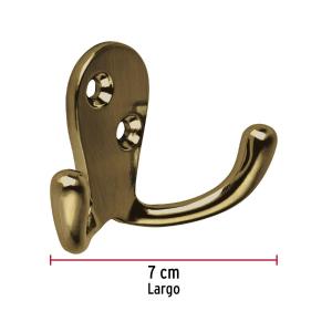 PERCHA HERMEX DOBLE HORIZONTAL ZAMAC BRONCE ANTIGUO PEPU-22