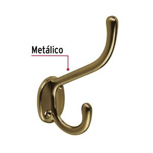 PERCHA HERMEX DOBLE VERTICAL ZAMAC BRONCE ANTIGUO PEPU-12