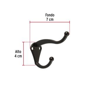 PERCHA HERMEX DOBLE VERTICAL ZAMAC NEGRO MATE PEPU-36