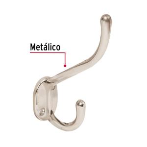 PERCHA HERMEX DOBLE VERTICAL ZAMAC NIQUEL SATIN PEPU-14