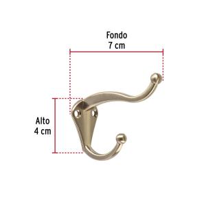 PERCHA HERMEX DOBLE VERTICAL ZAMAC NIQUEL SATIN PEPU-34