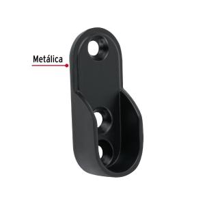 SOPORTE PARA BARROTE HERMEX OVAL NEGRO LATERAL