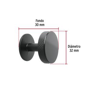 TIRADOR ZAMAC HERMEX OVIEDO NEGRO MATE 32 MM. PER-156