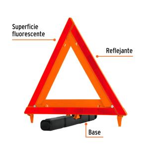 TRIANGULO DE SEÑALIZACION TRUPER REFLECTIVO PLEGABLE 43.5 CM