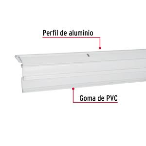 ZOCALO AUTOMATICO HERMEX DE ALUMINIO BLANCO P/PUERTA 90 CM.